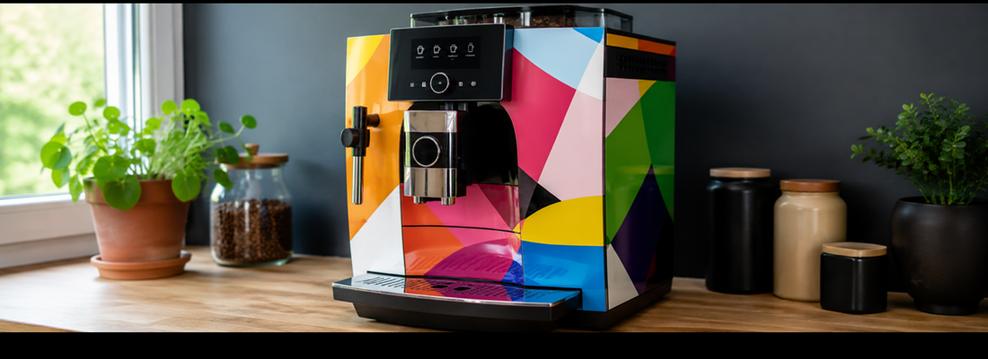 Kaffeevollautomat mit matter Bastelfolie beklebt in Köln