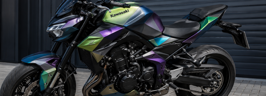 Motorrad mit Flipflop Wrapping Folie in Hamburg